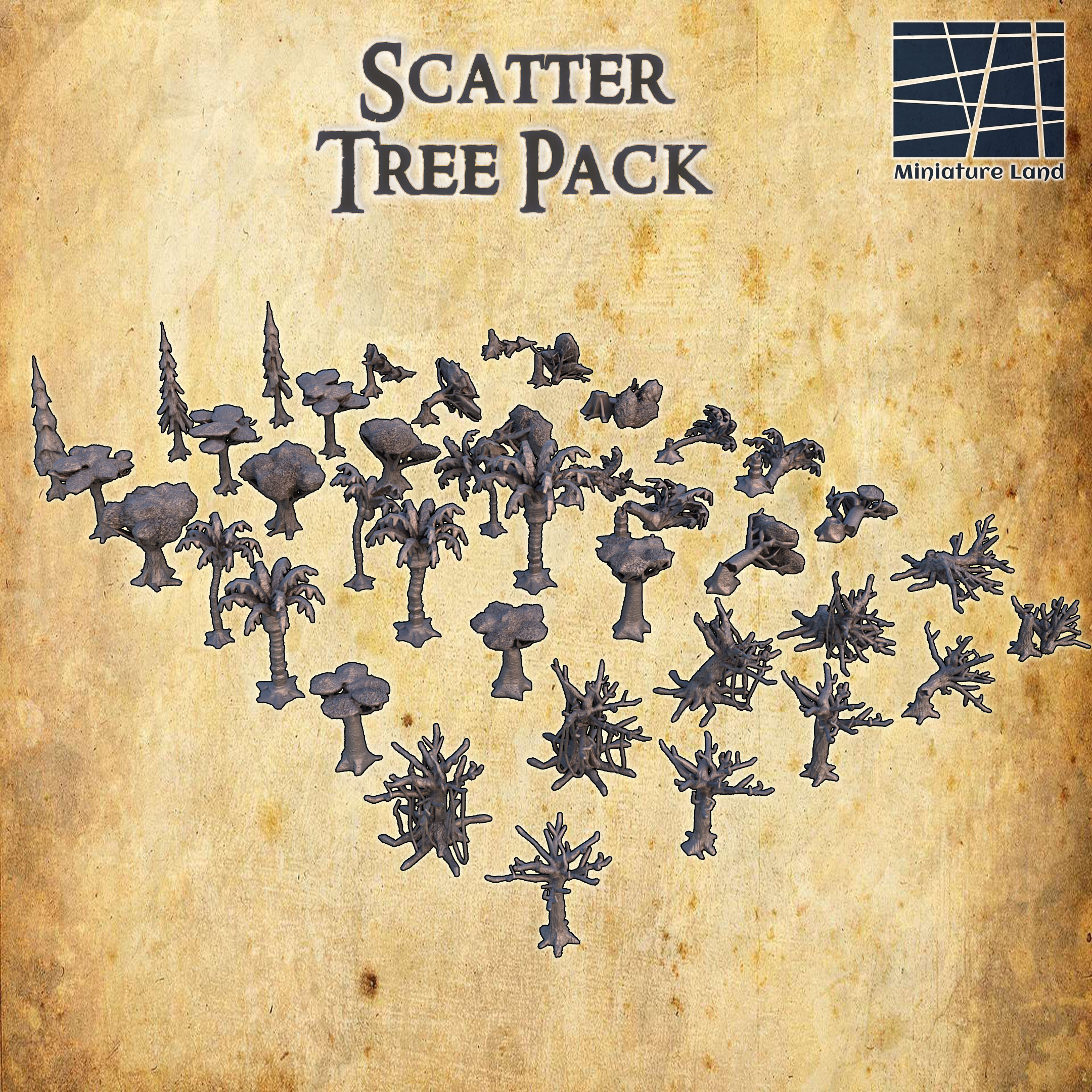 Scatter Tree Pack - Tabletop Terrain - 28 MM